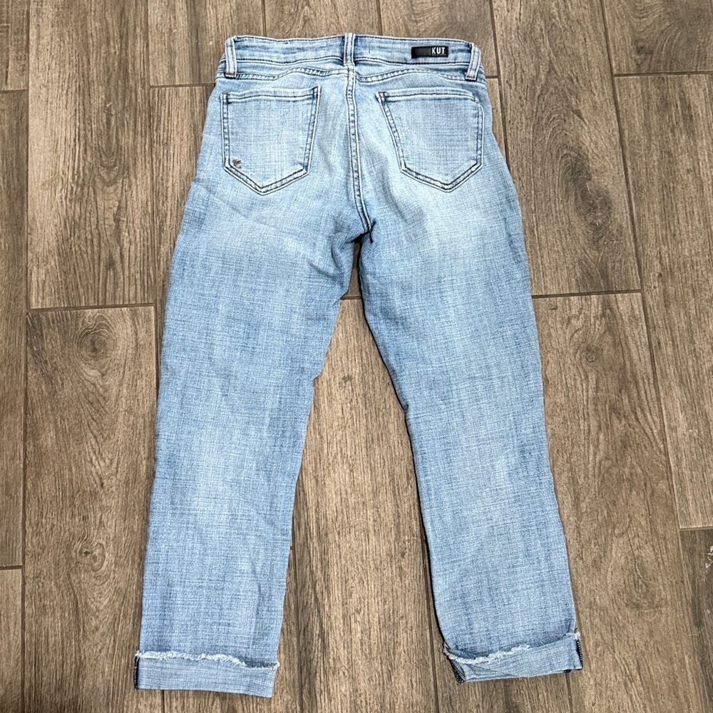 Kut from the Kloth Women's Mid Rise Distressed Crop Jeans - Picture 4 of 6